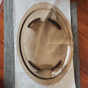 Oval Brown Glass Serving Platter